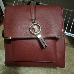 Never Used Ralph Lauren Polo Burgandy Backpack Bag